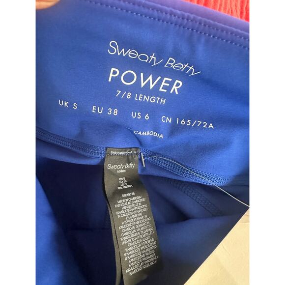 Sweaty Betty Leggings Small Lightning Blue High Rise Power 7/8 Workout Pants NWT - Picture 7 of 9